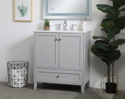 30 inch Single Bathroom Vanity in Grey