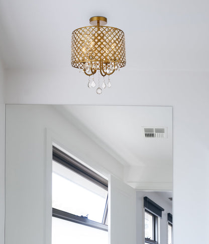 Elise 14 inch flush mount in brass