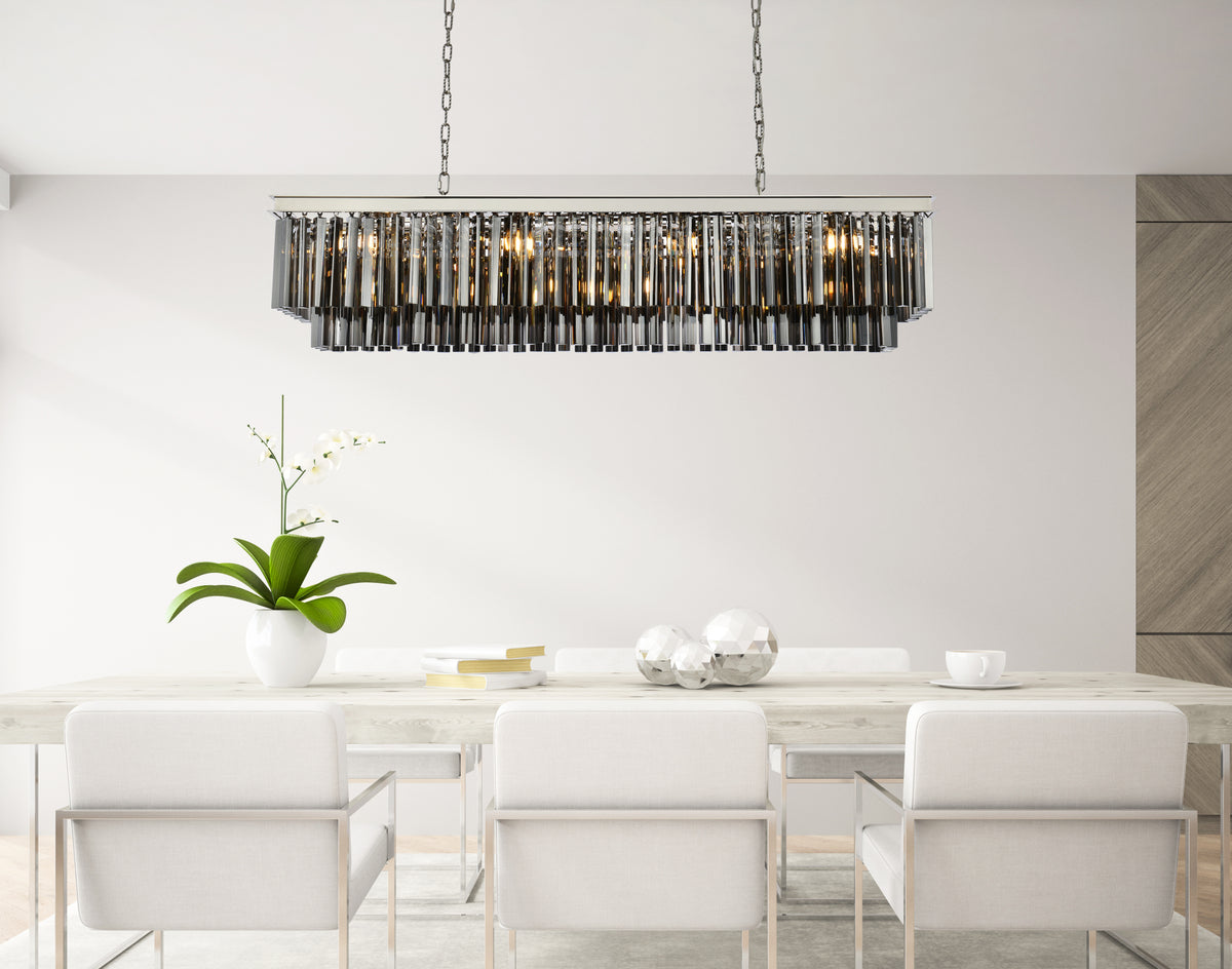 Sydney 12 light polished nickel Chandelier Silver Shade (Grey) Royal Cut Crystal