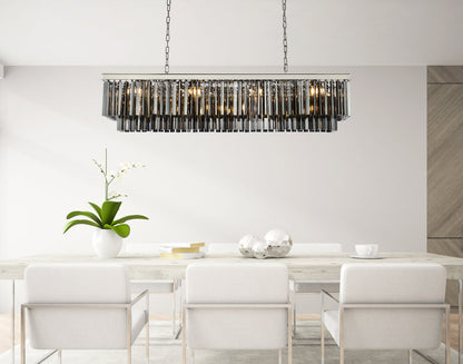 Sydney 12 light polished nickel Chandelier Silver Shade (Grey) Royal Cut Crystal