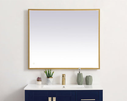Pier 30x36 inch LED mirror with adjustable color temperature 3000K/4200K/6400K in brass