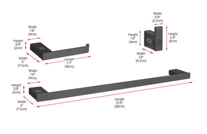 Sofia 3-Piece Bathroom Hardware Set in Matte Black