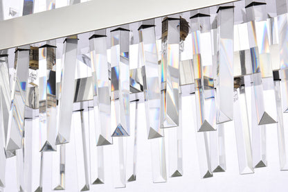 Serephina 30 inch crystal rectangle chandelier light in chrome