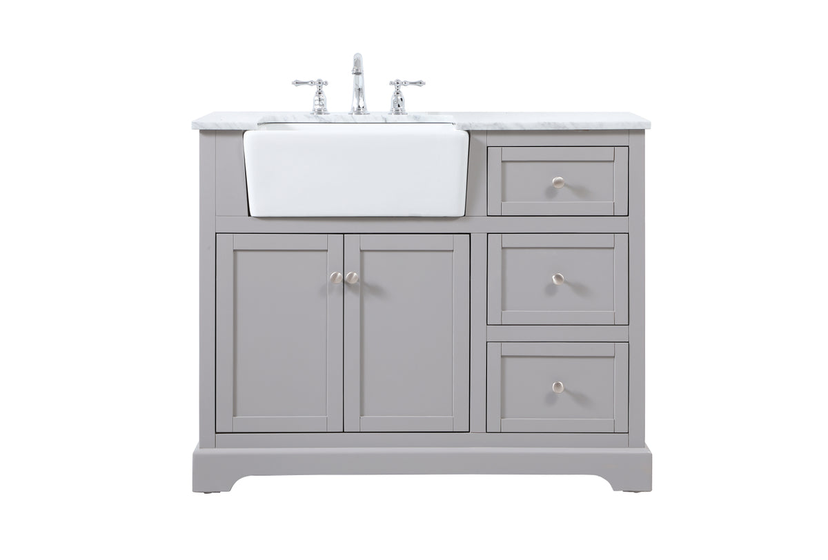 42 inch Single bathroom vanity in grey