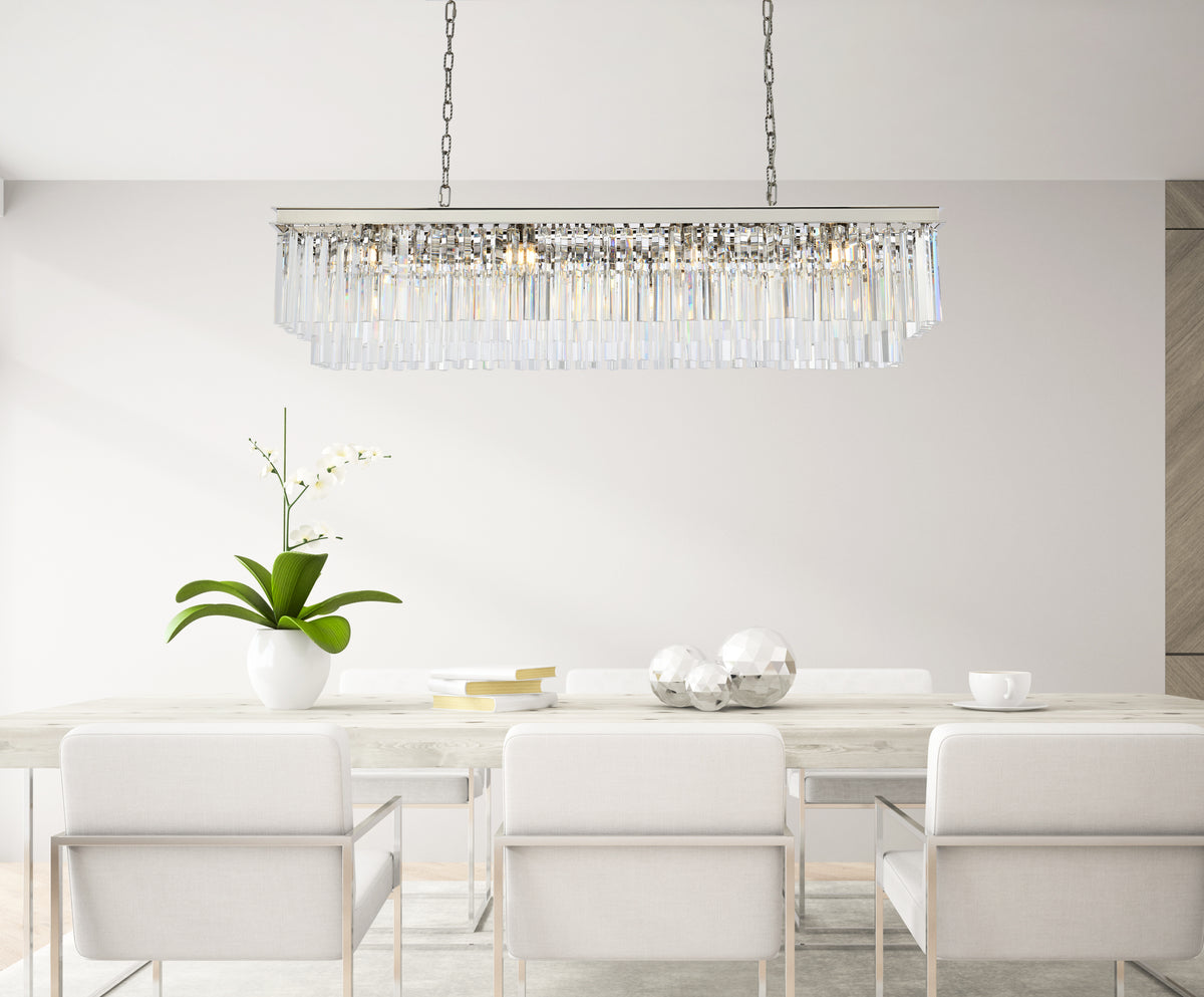 Sydney 12 light polished nickel Chandelier Clear Royal Cut Crystal