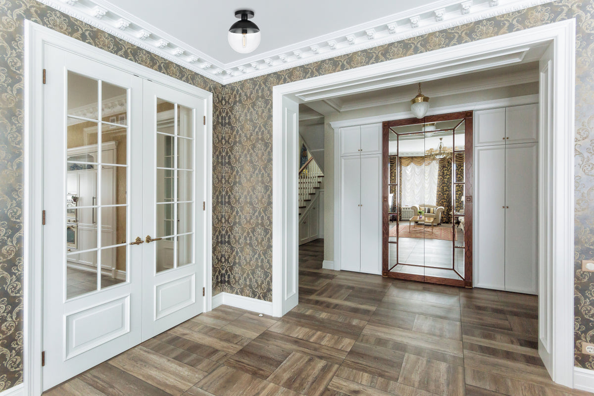 Eclipse 1 Light Black Flush Mount With Clear Glass