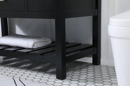 48 inch Single bathroom vanity in black with backsplash