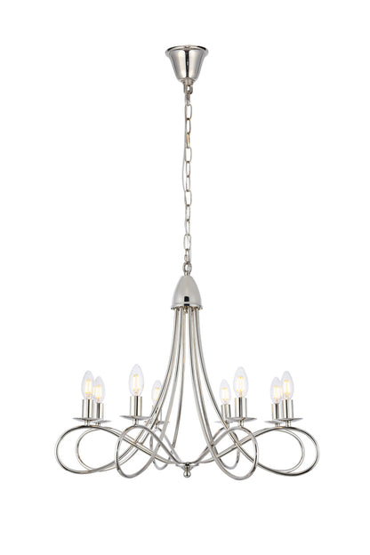 Lyndon 8 light polished Nickel Pendant
