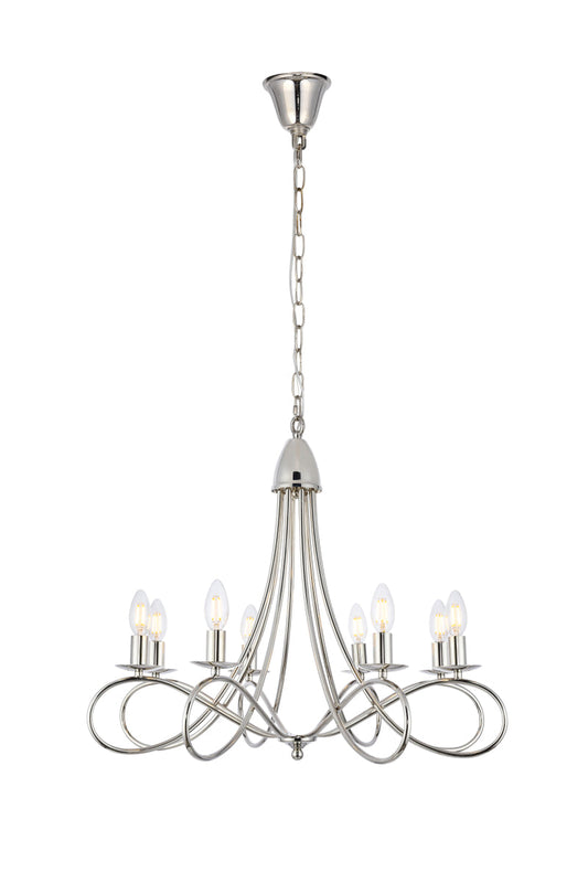 Lyndon 8 light polished Nickel Pendant