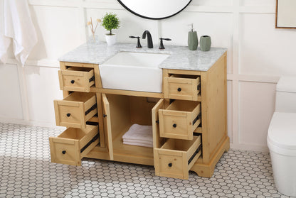 48 inch Single bathroom vanity in natural wood