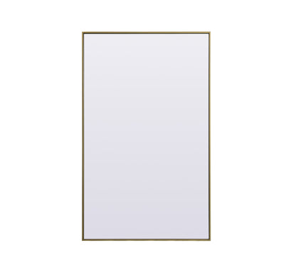 Metal Frame Rectangle Full Length Mirror 36x60 Inch in Brass
