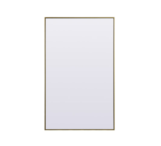 Metal Frame Rectangle Full Length Mirror 36x60 Inch in Brass