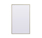Metal Frame Rectangle Full Length Mirror 36x60 Inch in Brass