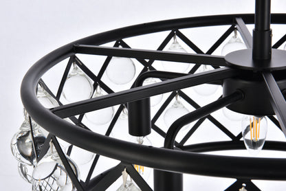 Madison 5 light Matte Black Pendant Clear Royal Cut Crystal