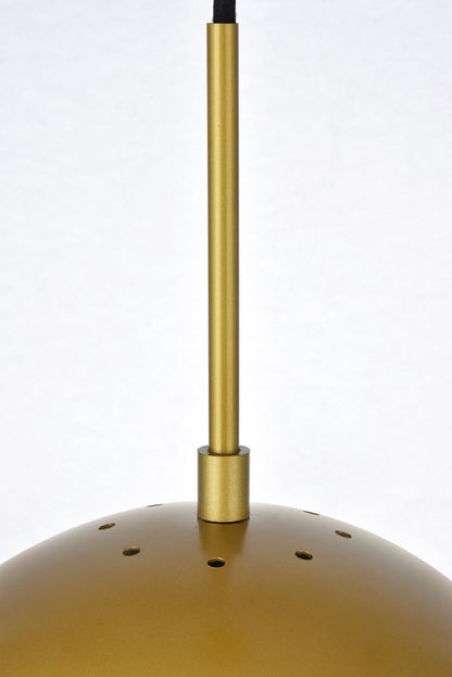 Eclipse 1 Light Brass Pendant With Frosted White Glass