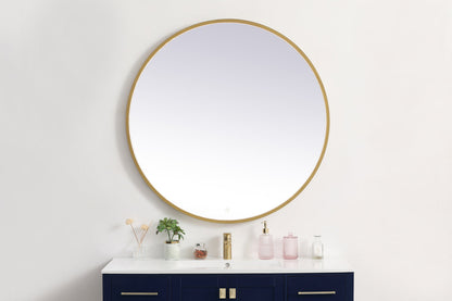 Pier 42 inch LED mirror with adjustable color temperature 3000K/4200K/6400K in brass