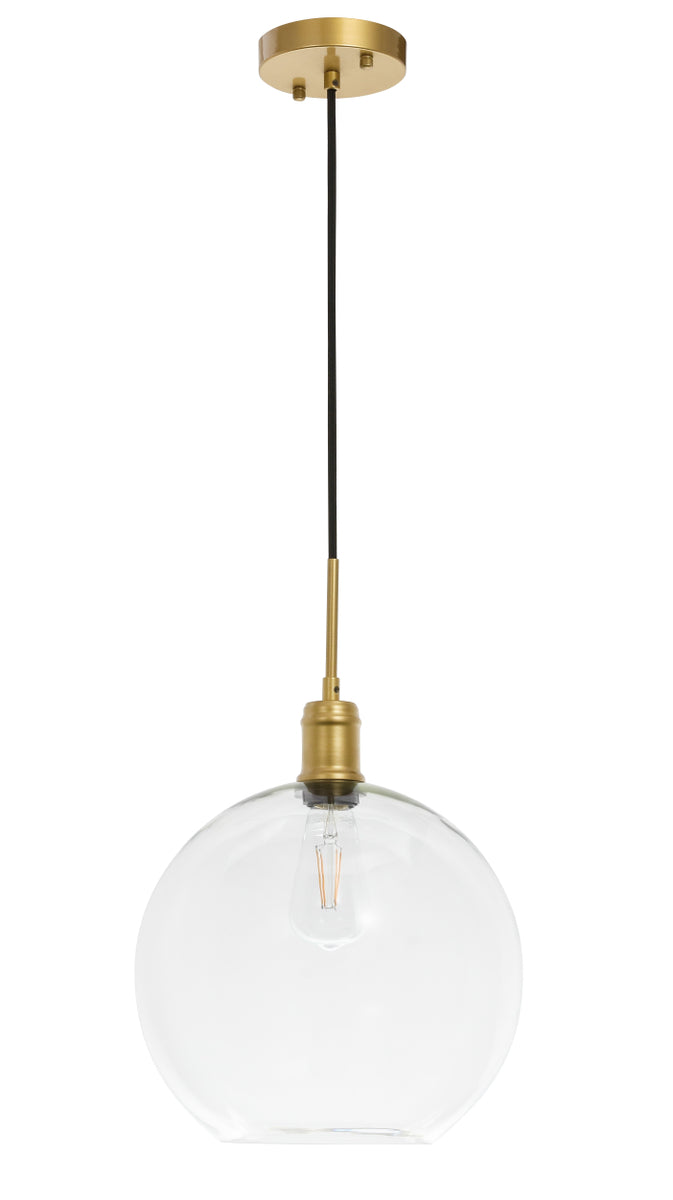 Emett 1 light Brass and Clear glass pendant