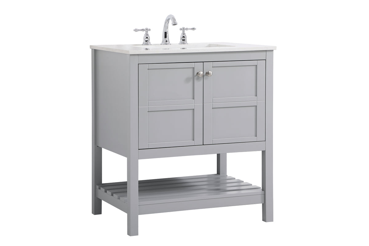 30 inch Single Bathroom Vanity in Gray