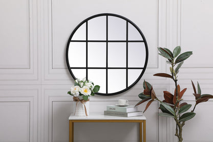 Metal windowpane mirror 28 inch x 28 inch in Black