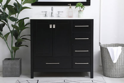 36 inch Single Bathroom Vanity in Black