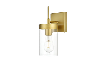 Benny 1 light Brass and Clear Bath Sconce