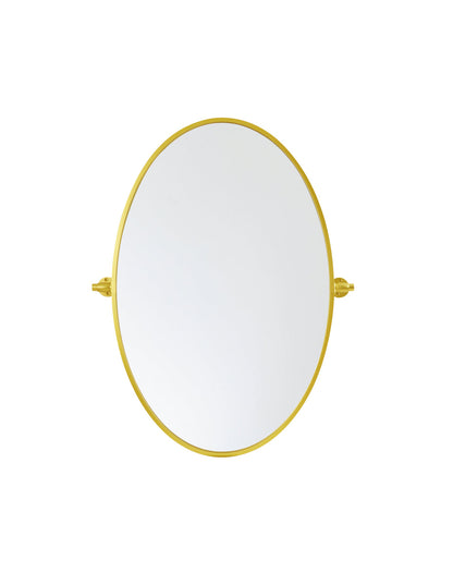 Oval pivot mirror 21x32 inch in gold