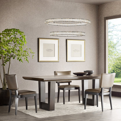 Monroe 40 inch LED oval double ring pendant in black