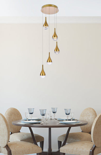 Amherst 14.5 inch LED pendant in satin gold