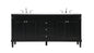 72 inch double bathroom vanity in black