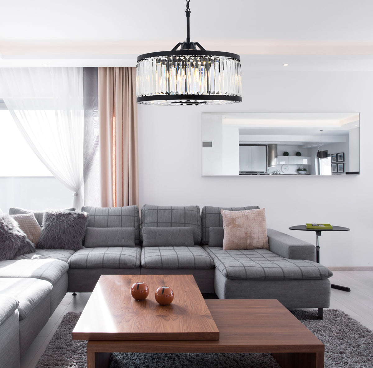 Chelsea 8 light Matte Black Chandelier Clear Royal Cut Crystal