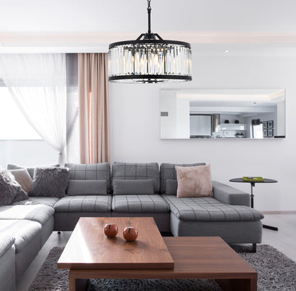 Chelsea 8 light Matte Black Chandelier Clear Royal Cut Crystal