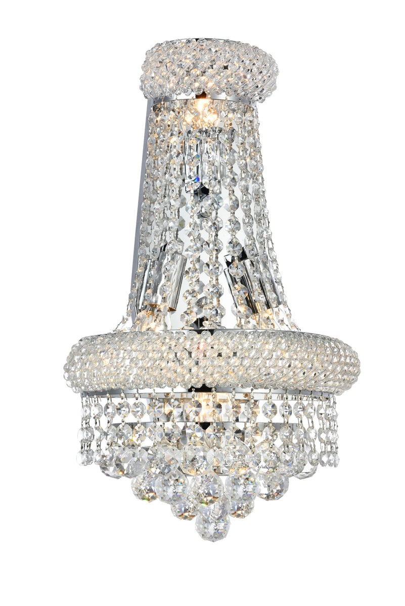 Primo 4 light Chrome Wall Sconce Clear Royal Cut Crystal