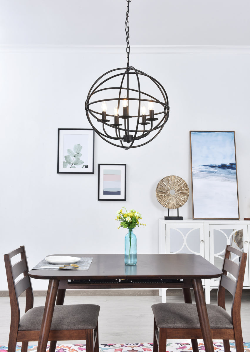 Octavia 5 light dark brown Pendant