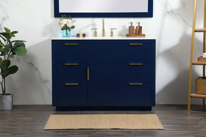 48 inch Single bathroom vanity in blue