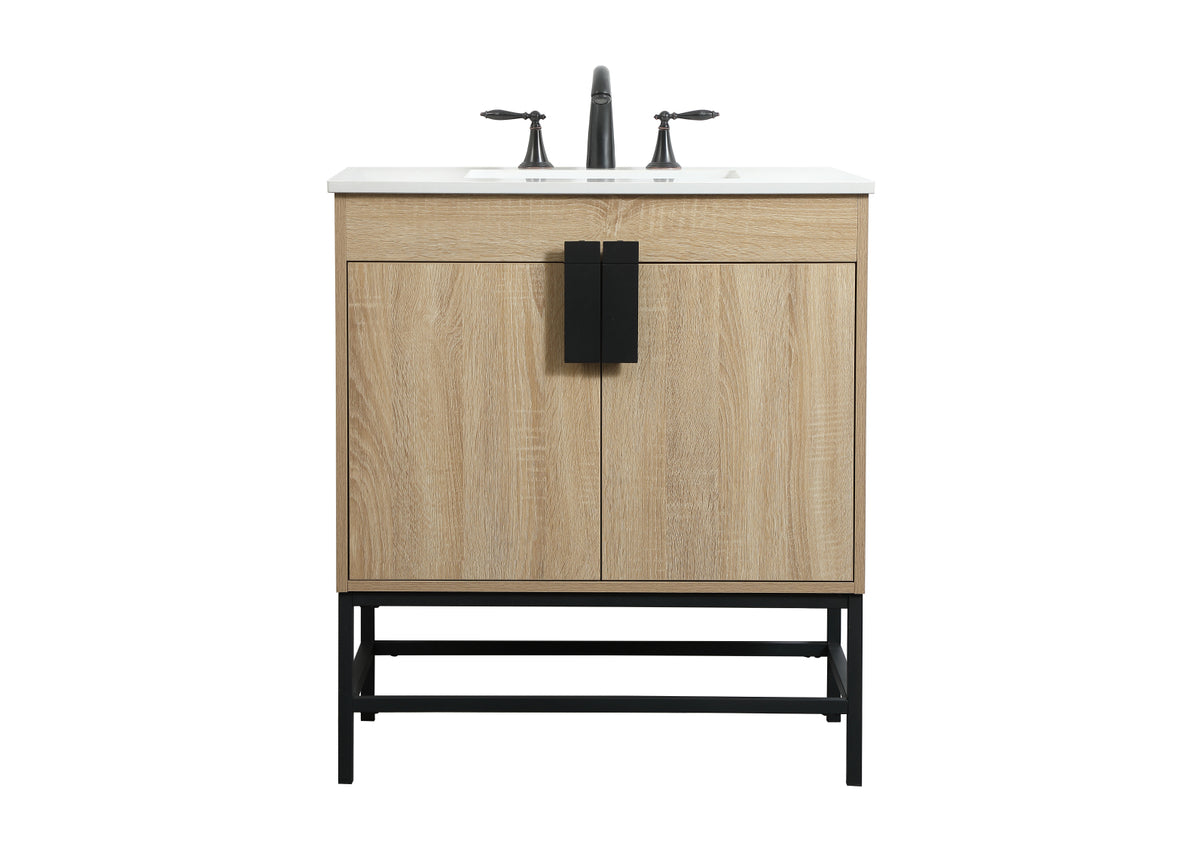 30 inch Single bathroom vanity in mango wood