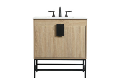 30 inch Single bathroom vanity in mango wood