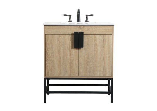 30 inch Single bathroom vanity in mango wood