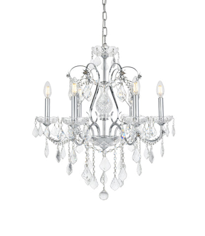 St. Francis 6 light Chrome Chandelier Clear Royal Cut Crystal