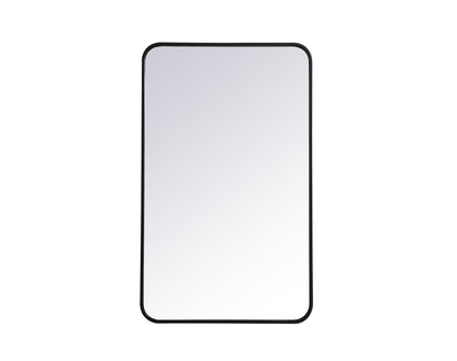 Soft corner metal rectangular mirror 22x36 inch in Black
