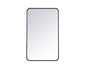 Soft corner metal rectangular mirror 22x36 inch in Black