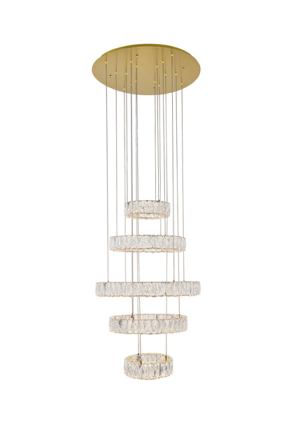 Monroe Integrated LED chip light gold Chandelier Clear Royal Cut Crystal