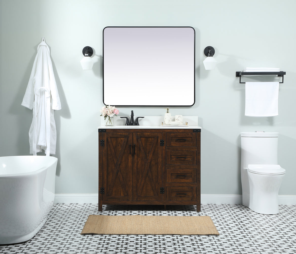 42 inch Single bathroom vanity in expresso with backsplash