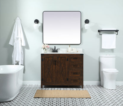 42 inch Single bathroom vanity in expresso with backsplash