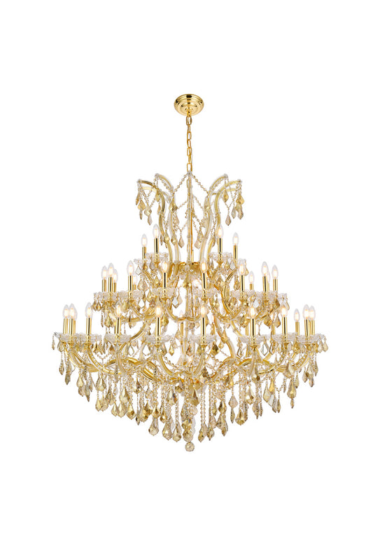 Maria Theresa 41 light Gold Chandelier Golden Teak (Smoky) Royal Cut Crystal