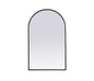 Metal Frame Arch Mirror 22x36 Inch in Black