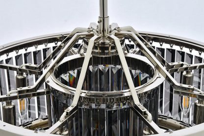 Chelsea 8 light polished nickel Chandelier Silver Shade (Grey) Royal Cut Crystal