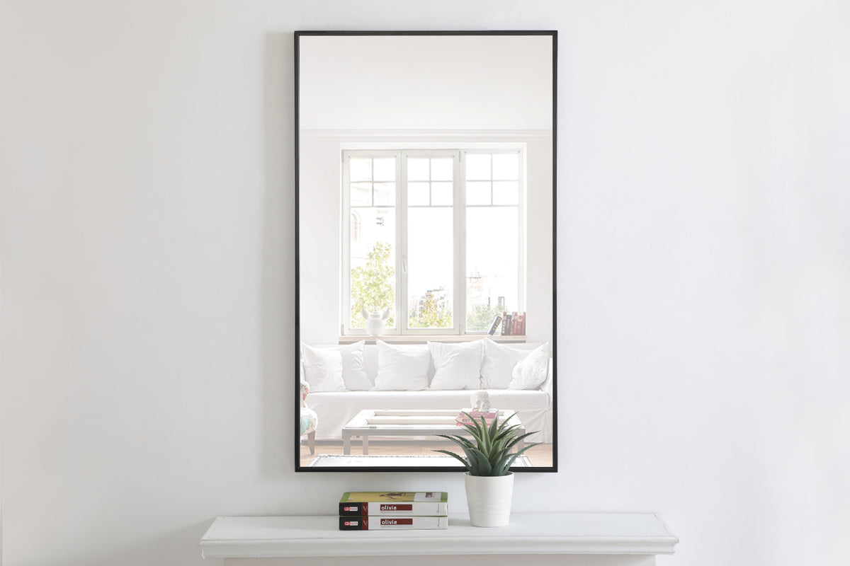 Metal frame Rectangle Mirror 24 inch Black