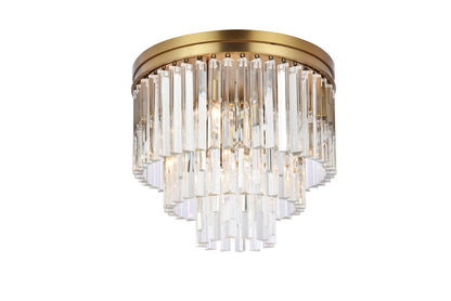 Sydney 20 inch round crystal flush mount in satin gold