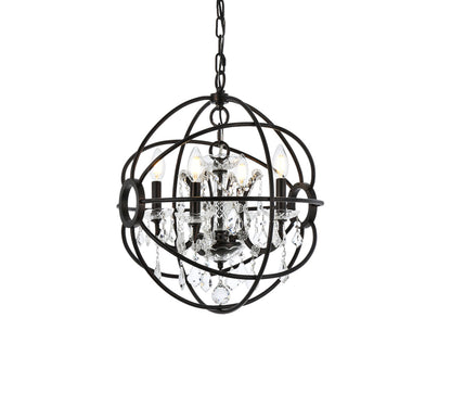 Geneva 4 light Dark Bronze Pendant Clear Royal Cut crystal