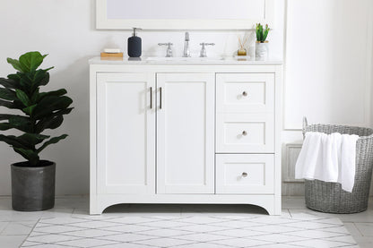 42 inch Single Bathroom Vanity in White